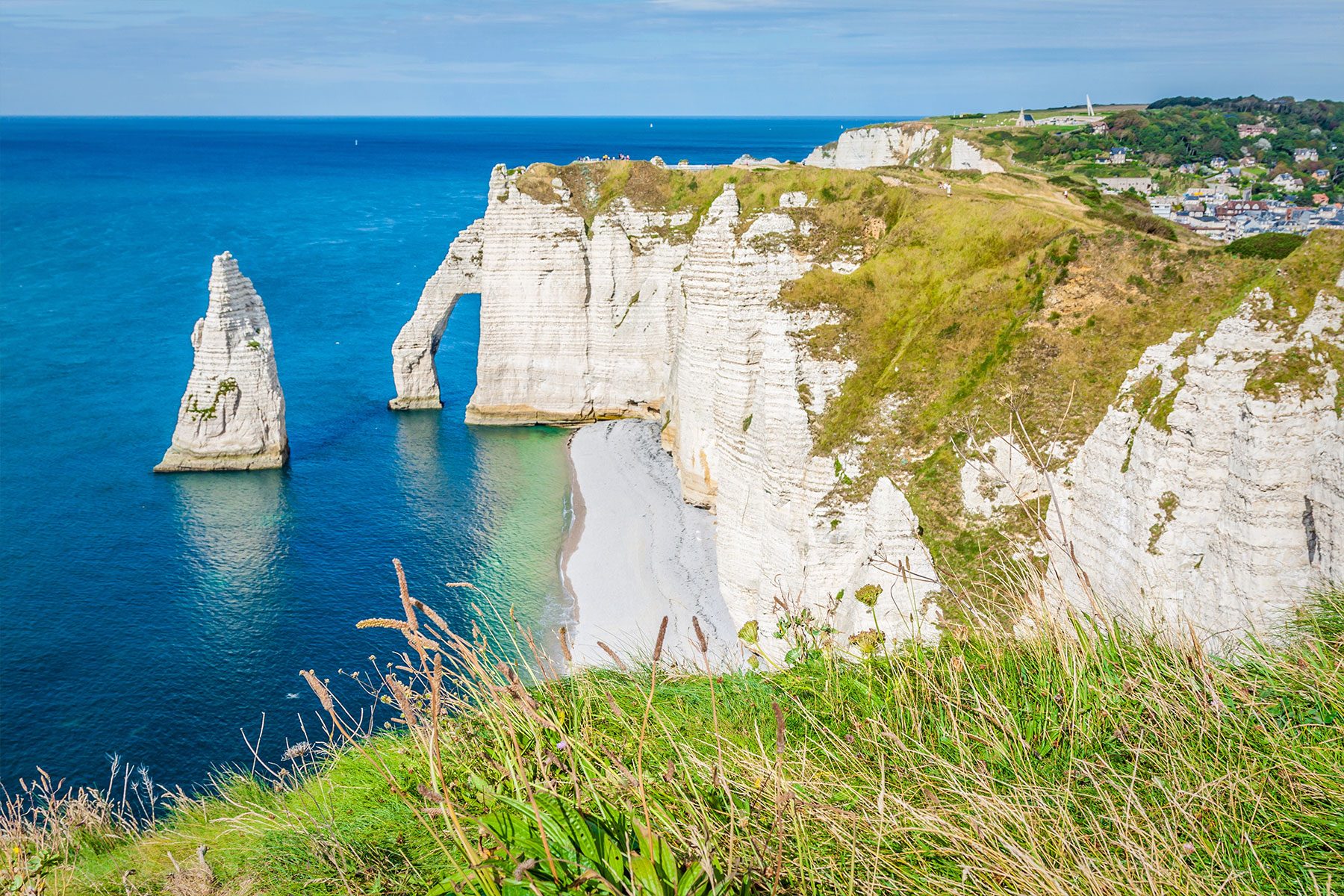 Falaises de craie blanche de la Côte d'Albâtre en Seine-Maritime
